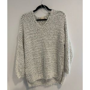 Gray and white knit sweater